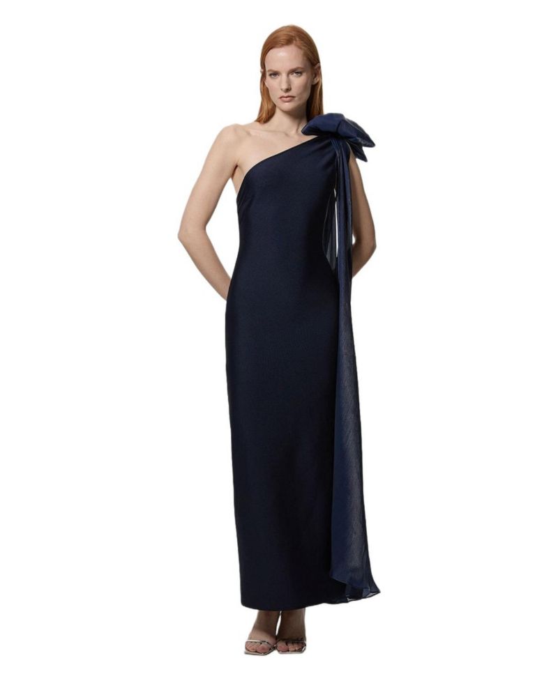 Women's Shoulder Bow Cape Detail Maxi Dress