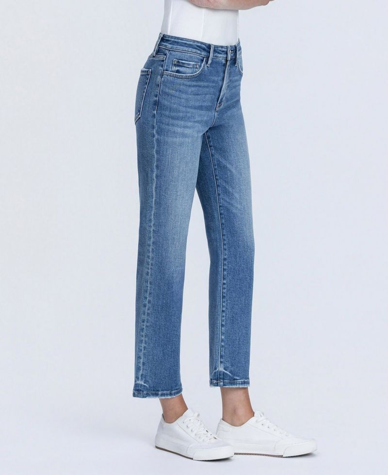 Women's High Rise Crop Straight Jeans