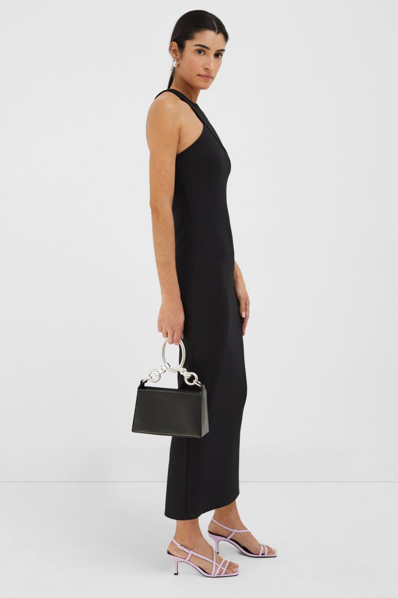 Women's Sabrina Shoulder-Cutout Straight Midi Dress with Back Slit