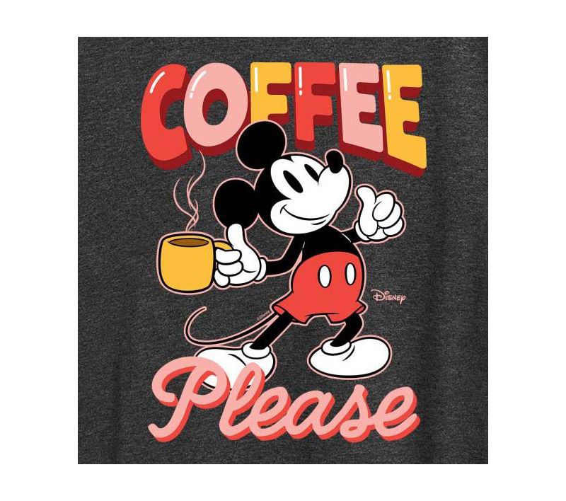 Trendy Plus Size Mickey Mouse Coffee Please Graphic T-Shirt