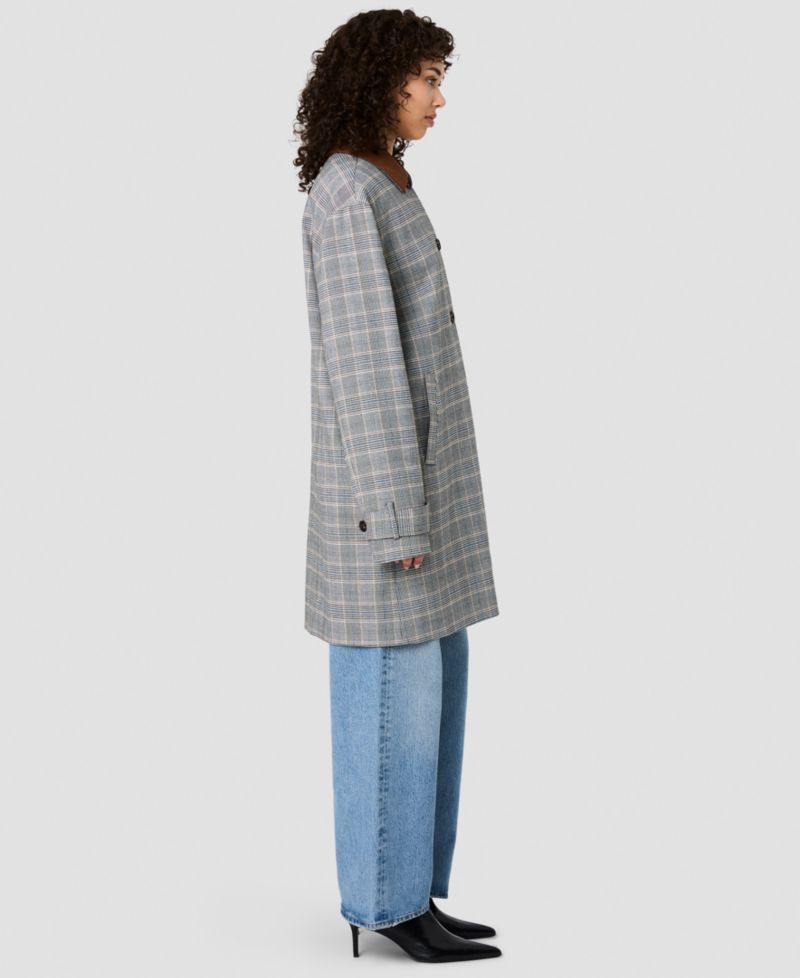 Women's Collared Relaxed Oversized Midi Jacket