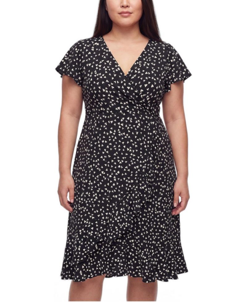 Plus Size Surplice Midi Dress
