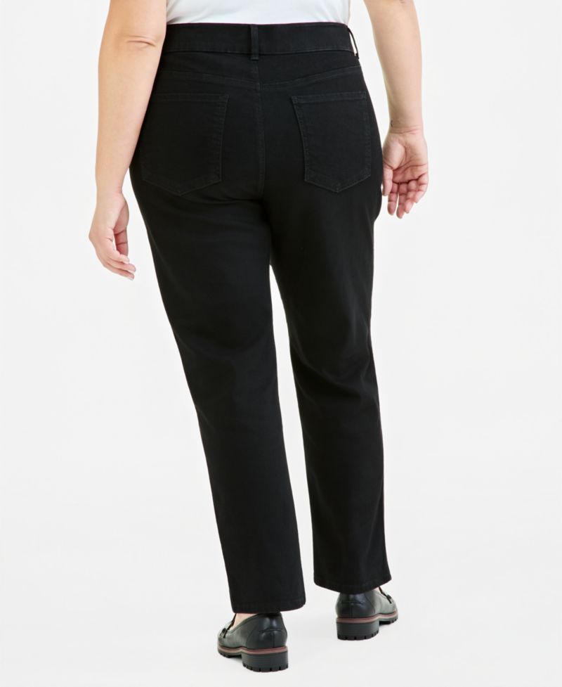 Plus Size Shaping Pull-On Straight Jeans