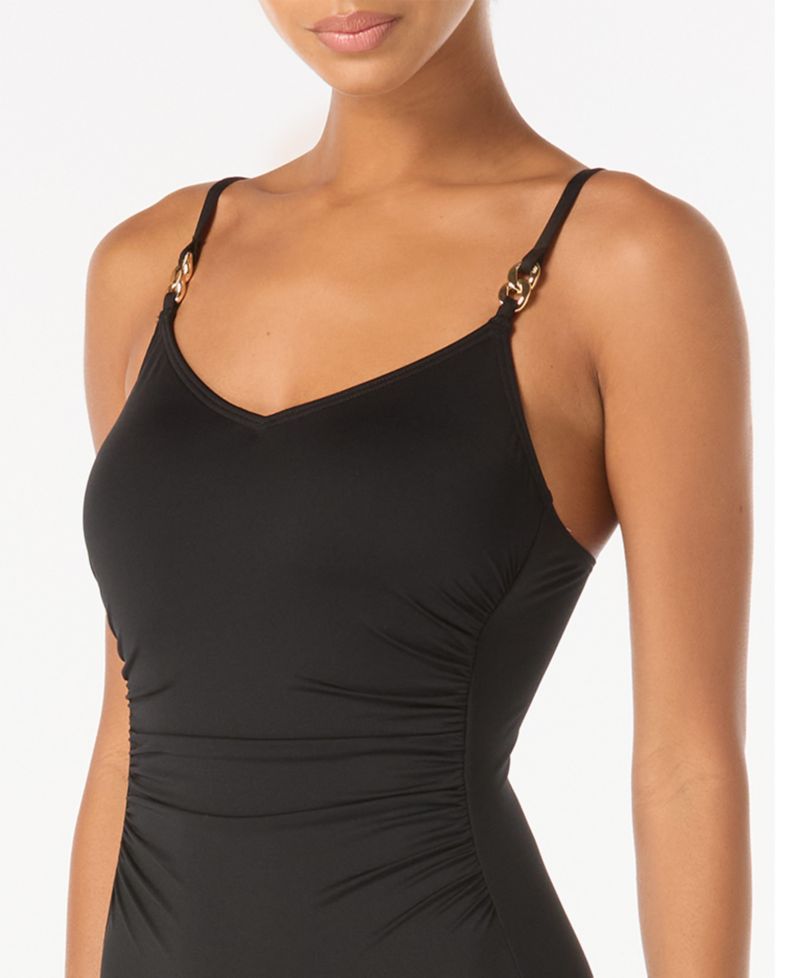 Women's V-Neck Ruched One-Piece Swimsuit