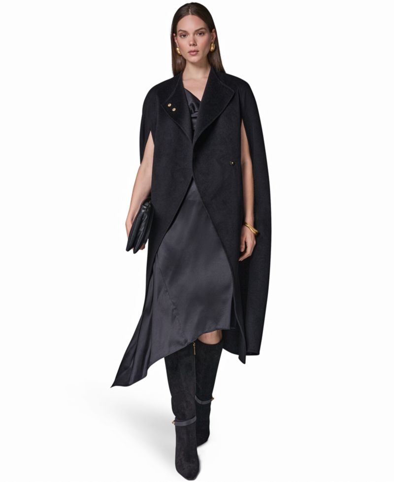 Women's Wool-Blend Maxi Cape Coat