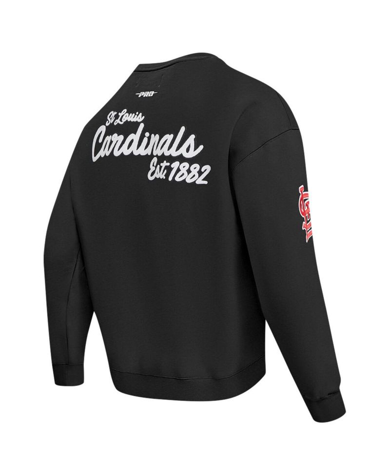 Men's Black St. Louis Cardinals Paint The City Dropped Shoulder Pullover Sweatshirt