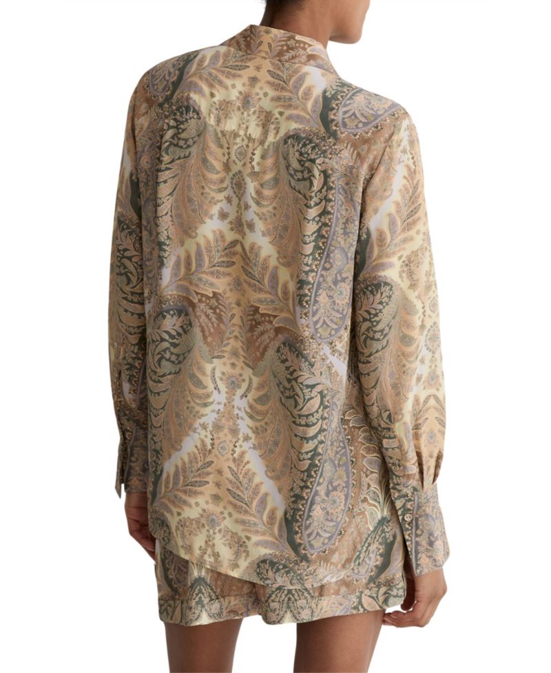 Women's Katiya Paisley-Print Long-Sleeve Collared Shirt