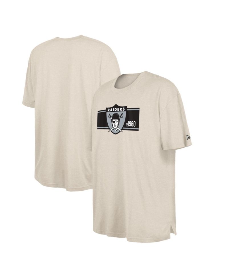 Men's Cream Oakland Raiders Third Down Big & Tall Historic T-Shirt