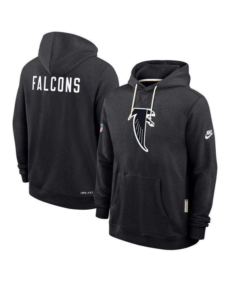Men's Black Atlanta Falcons Sideline Offensive Set Play Performance Pullover Hoodie