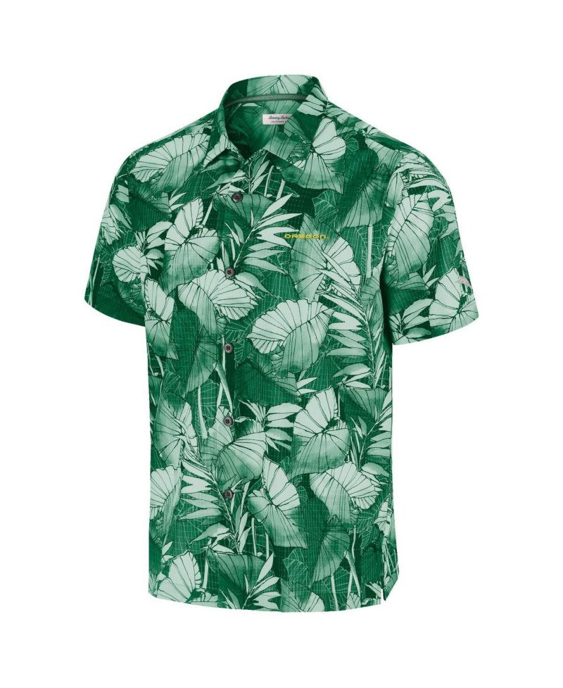 Men's Green Oregon Ducks Big & Tall Coast Nuevo Fronds IslandZone Button-Up Shirt