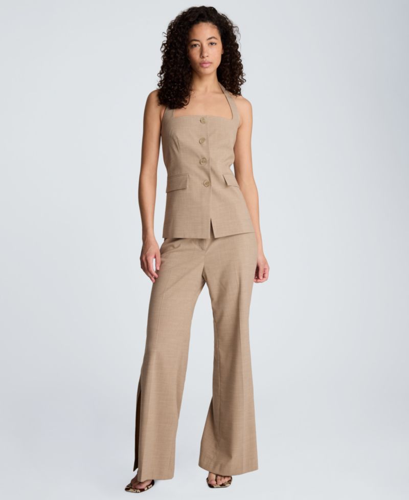 Women's Four-Button Halter Neck Vest