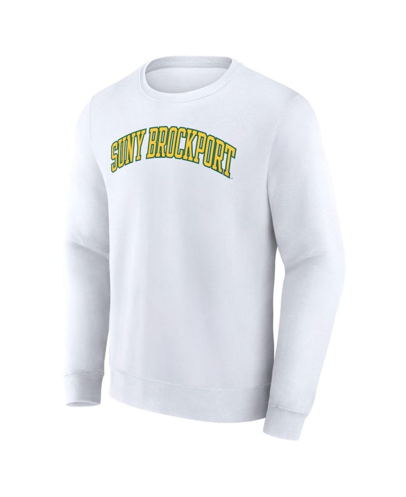 Men's White SUNY Brockport Golden Eagles Short Name Pullover Sweatshirt