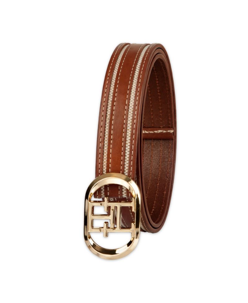 Women's Monogram Plaque Buckle Casual Belt