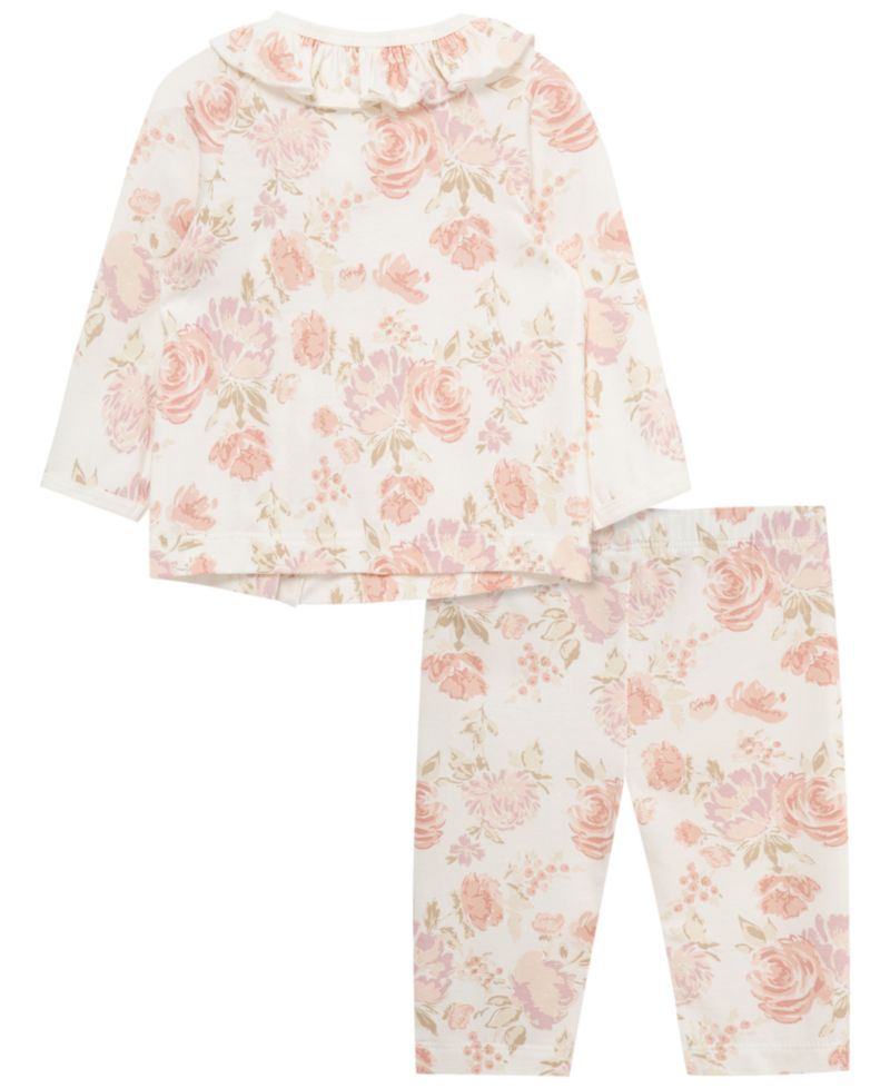 Baby Girls' Long-Sleeve Top and Pants, 2-Piece Set