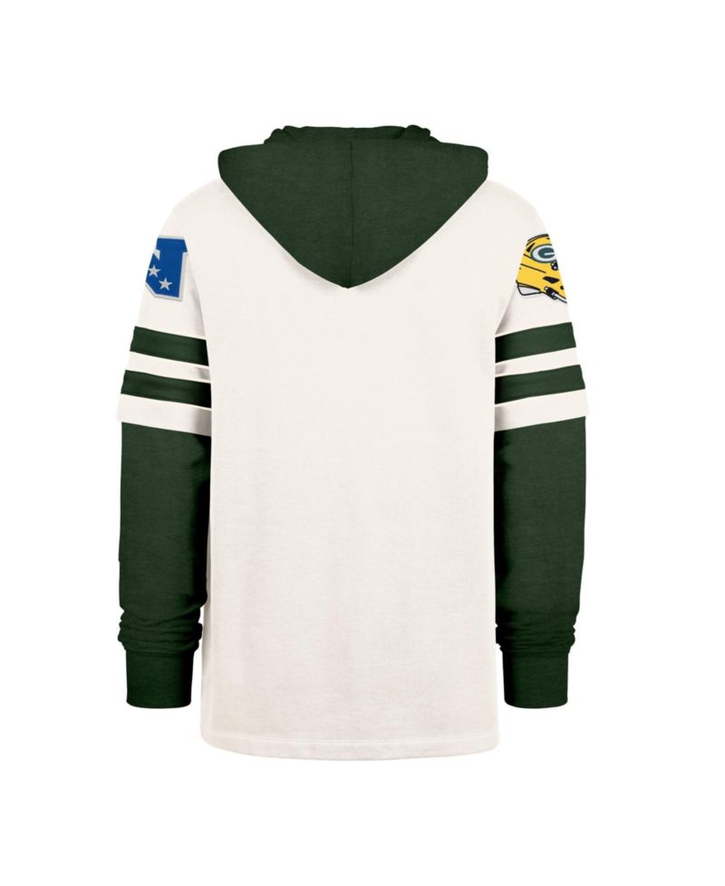 Men's Cream Green Bay Packers Split Zone Cornerback Duo Lacer Hoodie