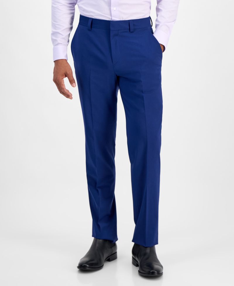 Men's Modern-Fit Solid Wool-Blend Suit Separate Pants