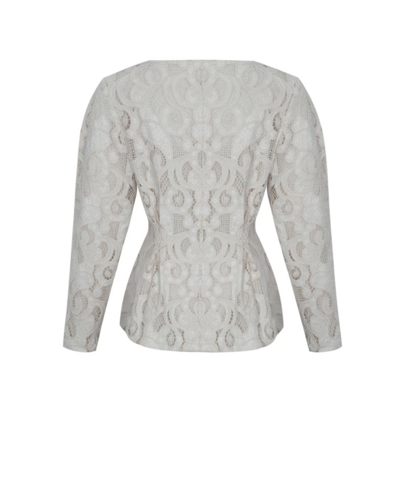 Women's Wenley Puff-Sleeve Lace Cinched-Waist Top