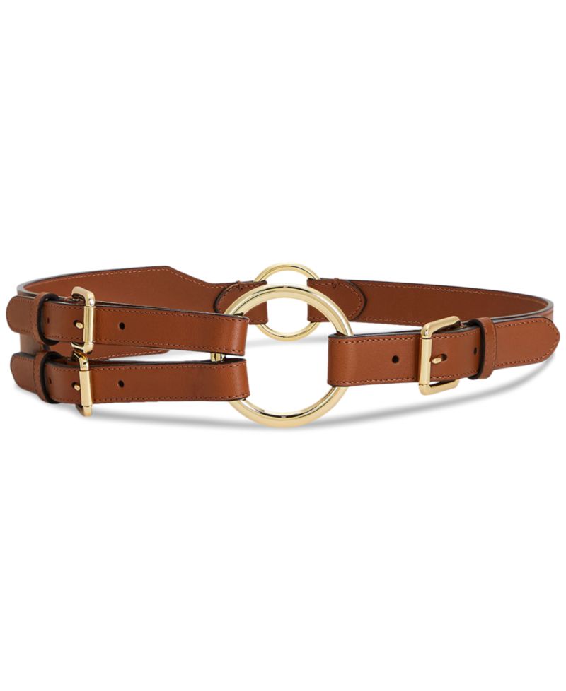 Women's Tri-Strap O-Ring Leather Belt