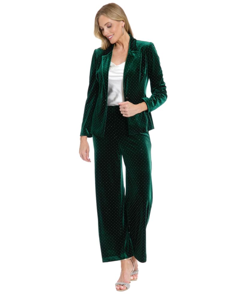 Women's Clean Waistline Velvet Straight Leg Pants
