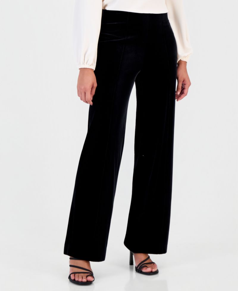Women's Pull-On Wide-Leg Velvet Pants