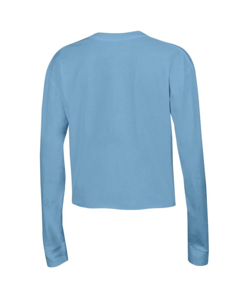 Women's Blue Kentucky Wildcats Boyfriend Cropped Long Sleeve T-shirt