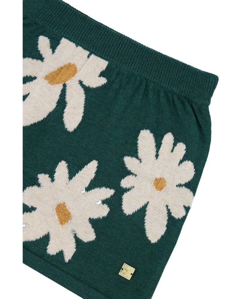 Little and Big Girl (size 6 to 12 ) Knitted Skirt Jasper Printed