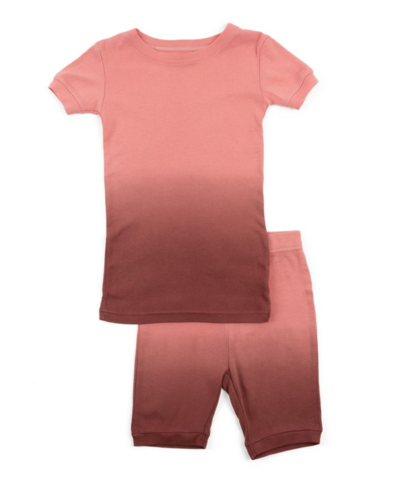 Kids Matching Family Two Piece Cotton Short Sleeve Shirt and Shorts Tie Dye Pajamas