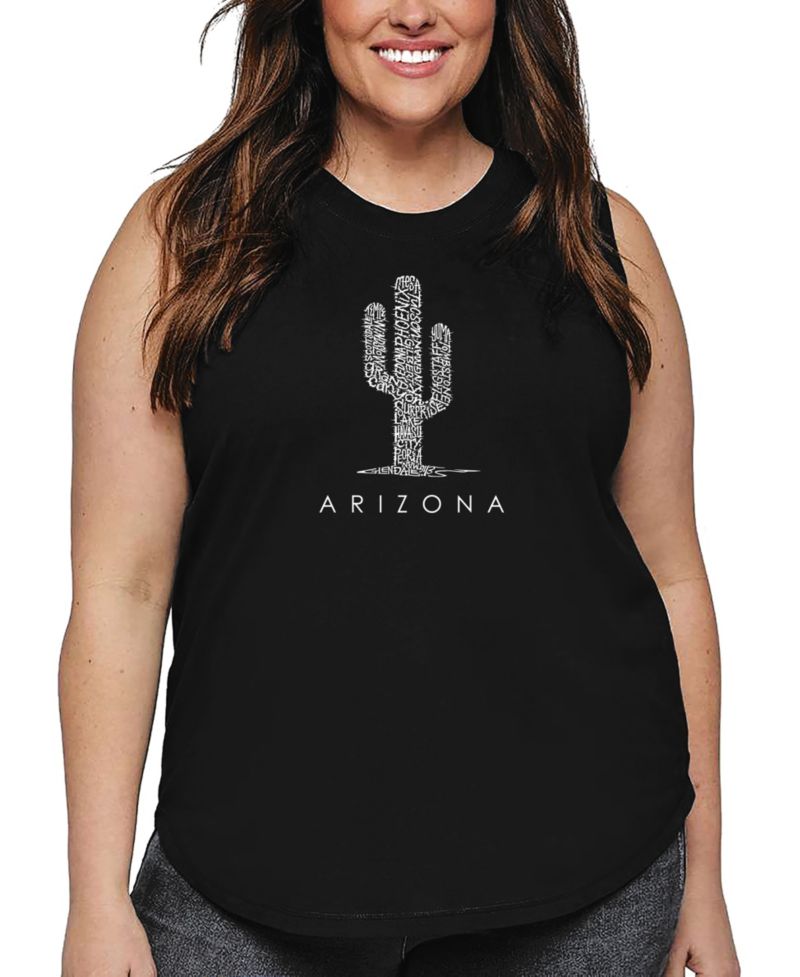 Plus Size Arizona Cities Word Art Tank Top