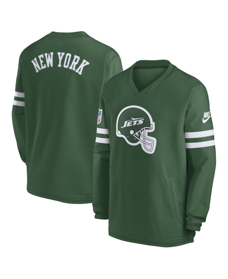Men's Green New York Jets 2023 Sideline V-Neck Pullover Windshirt