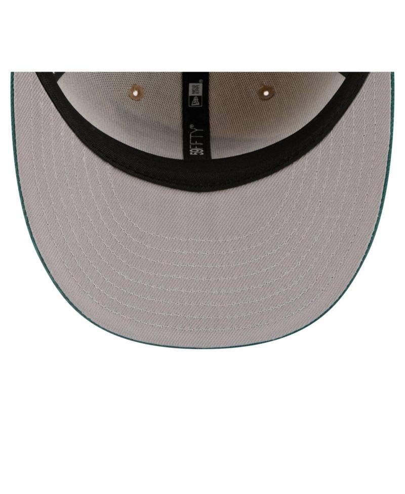 Men's Natural/Midnight Green Philadelphia Eagles Pre-Curved Twine 59FIFTY Fitted Hat