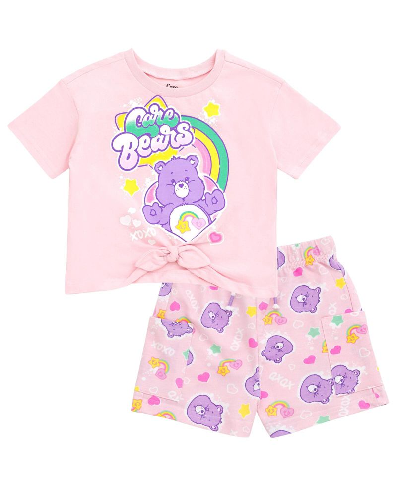 Girls Best Friend Bear T-Shirt and French Terry Shorts Outfit Set