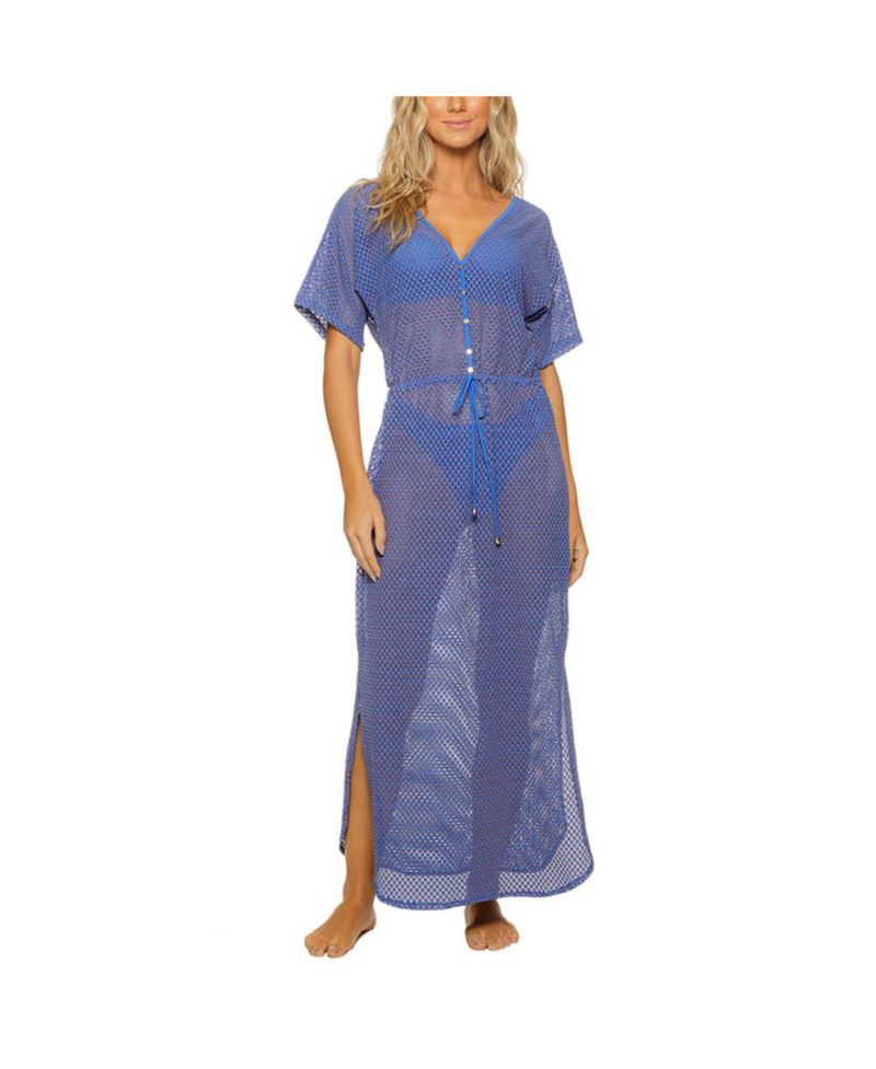 Women's Lattice V Neck Long Dress Cover-up