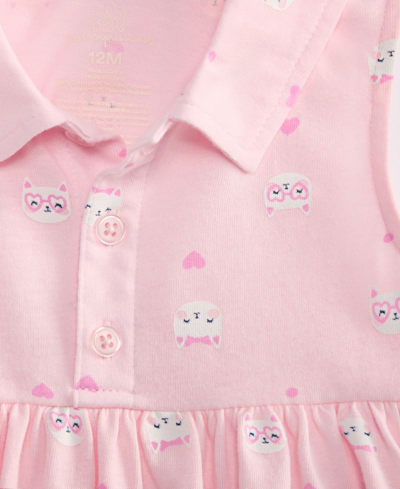 Baby Girls' 0M-24M Striped Cat Skirted Sunsuit