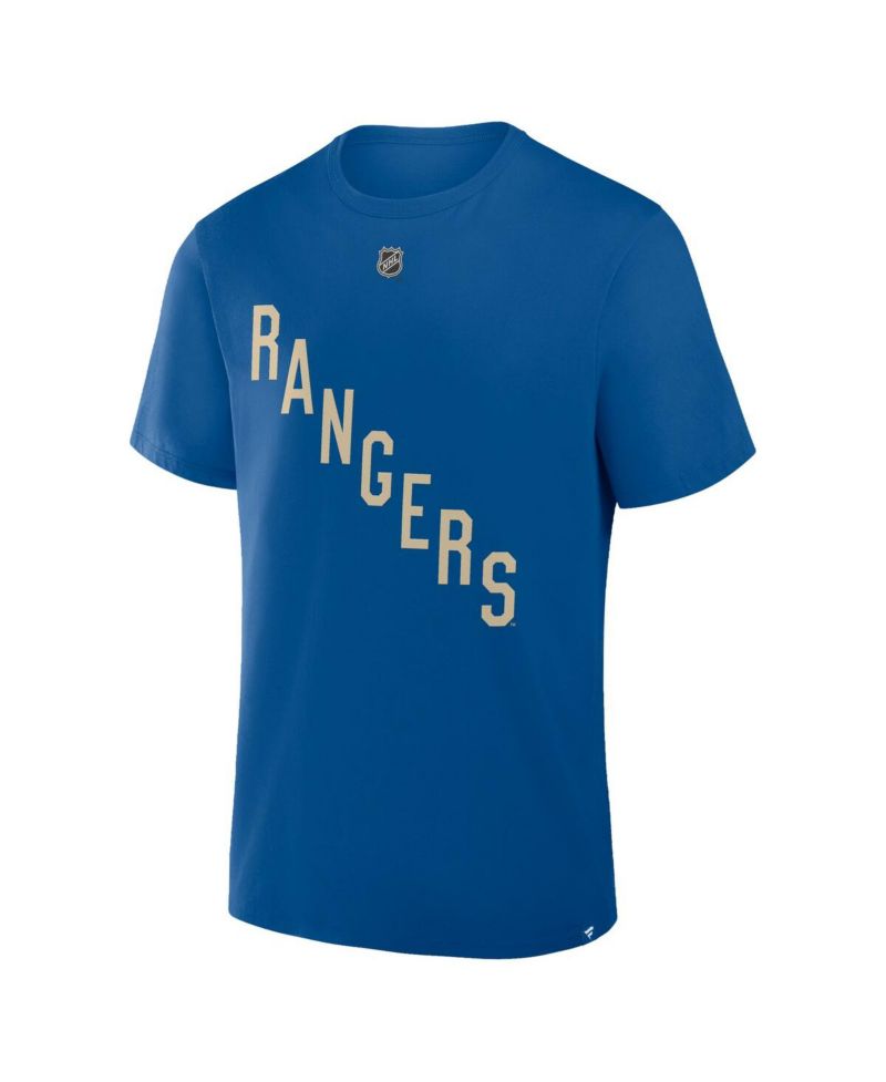 Men's Alexis Lafreni&egrave;re Blue New York Rangers Authentic Stack Name & Number T-Shirt
