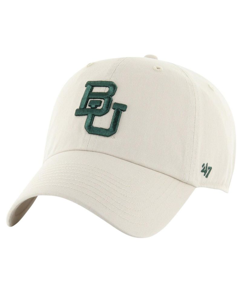 Men's Cream Distressed Baylor Bears Vintage-Like Clean Up Adjustable Hat