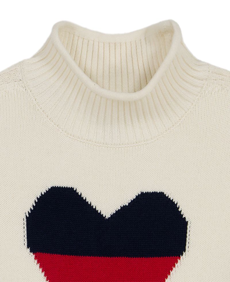 Women's Intarsia Heart Mock Neck Sweater