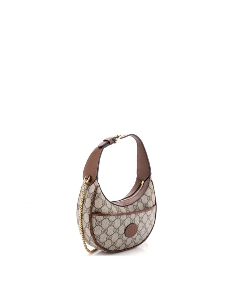 Mini Interlocking G Patch Half Moon Hobo GG Coated Canvas