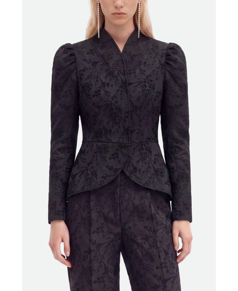 Women's Balloon Sleeve Jacquard Jacket