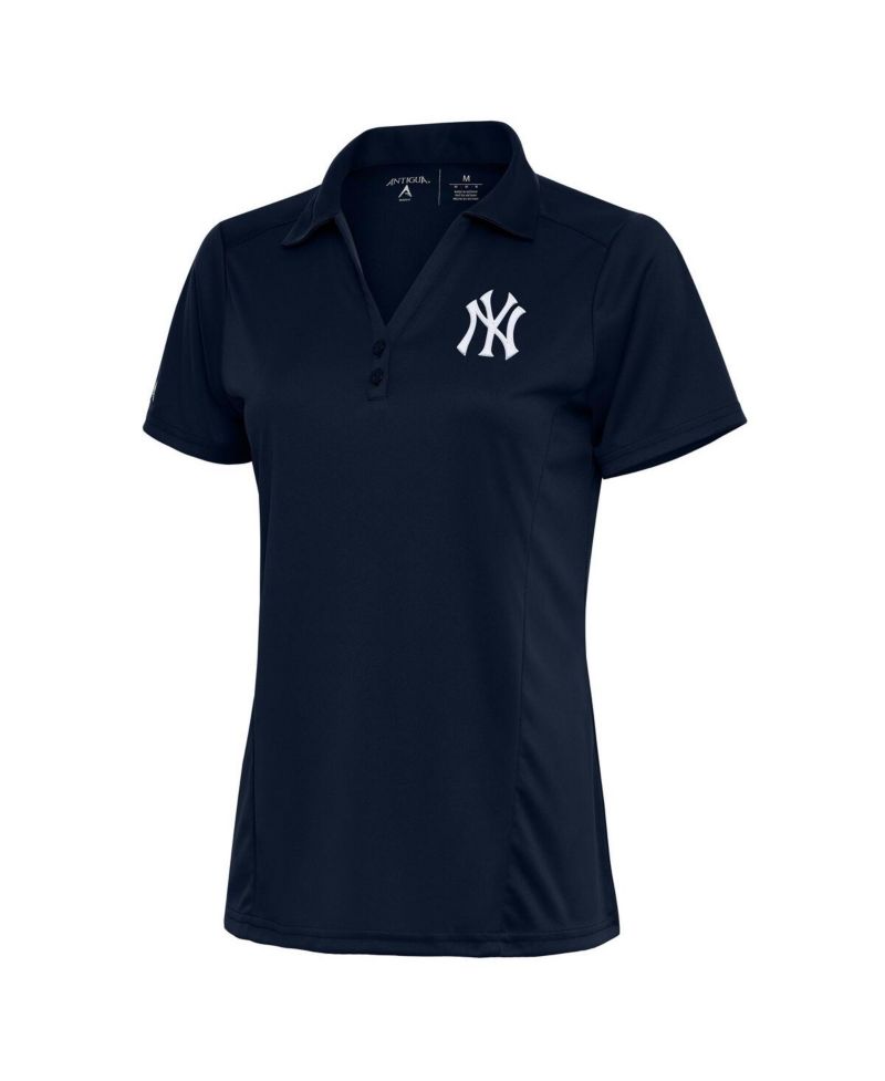 Women's Navy New York Yankees Logo Tribute Polo Shirt