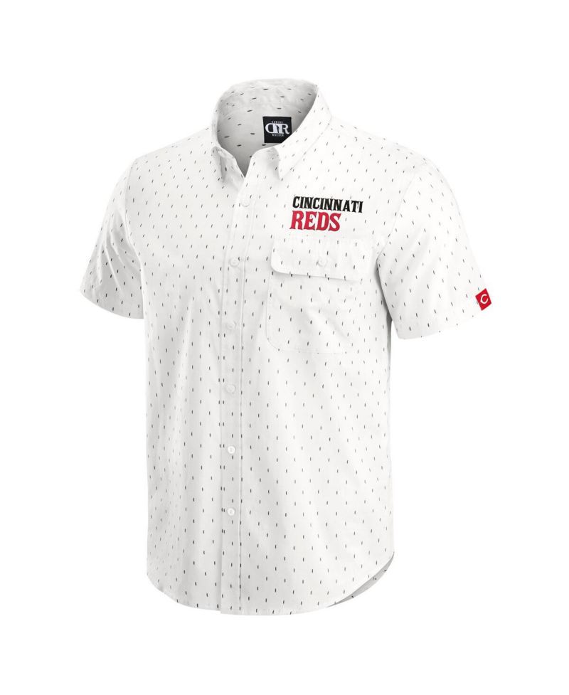 Darius Rucker Collection by Men's Cream Cincinnati Reds Printed Button-Down Shirt