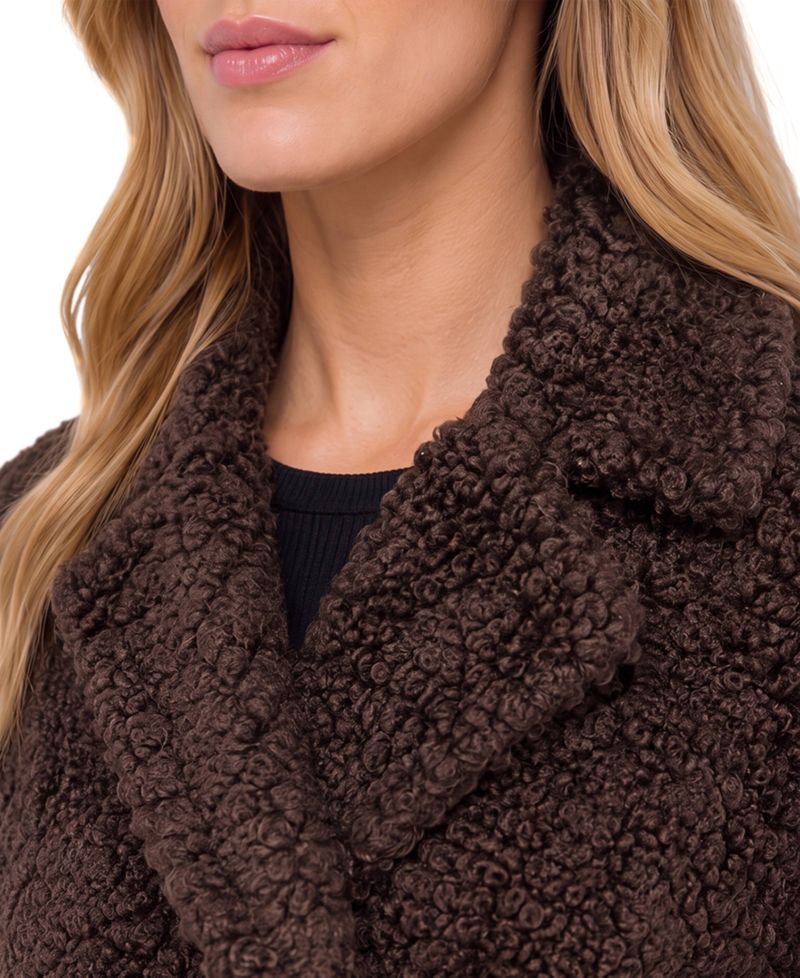 Women's Double-Breasted Teddy Faux Shearling Coat