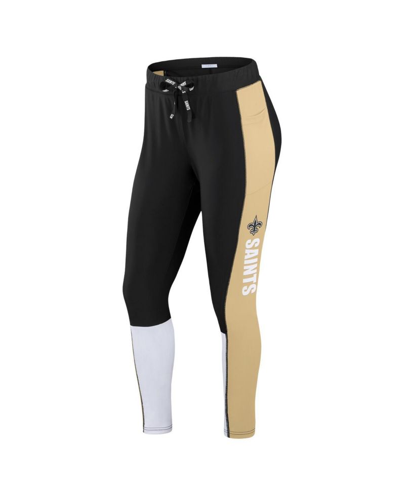 Women's Black/Gold New Orleans Saints Color Block Leggings