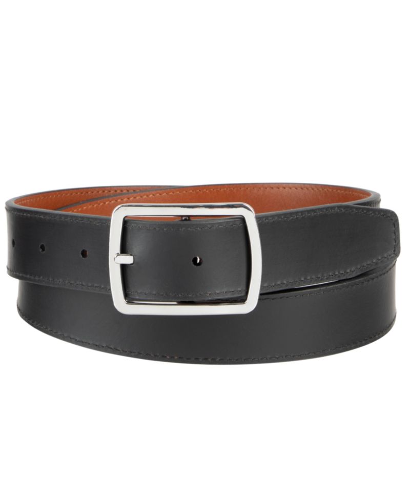 32MM Men's Center-Bar Reversible Leather Belt