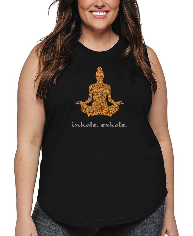 Plus Size Inhale Exhale Word Art Tank Top