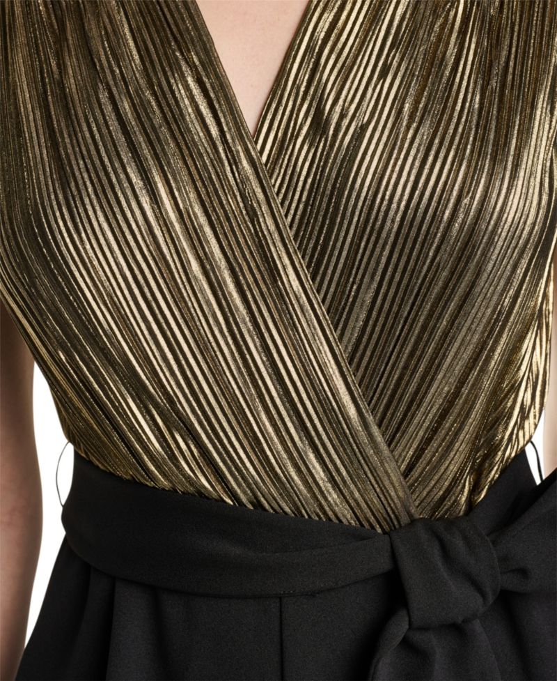 Women's V-Neck Cap-Sleeve Wide-Leg Jumpsuit