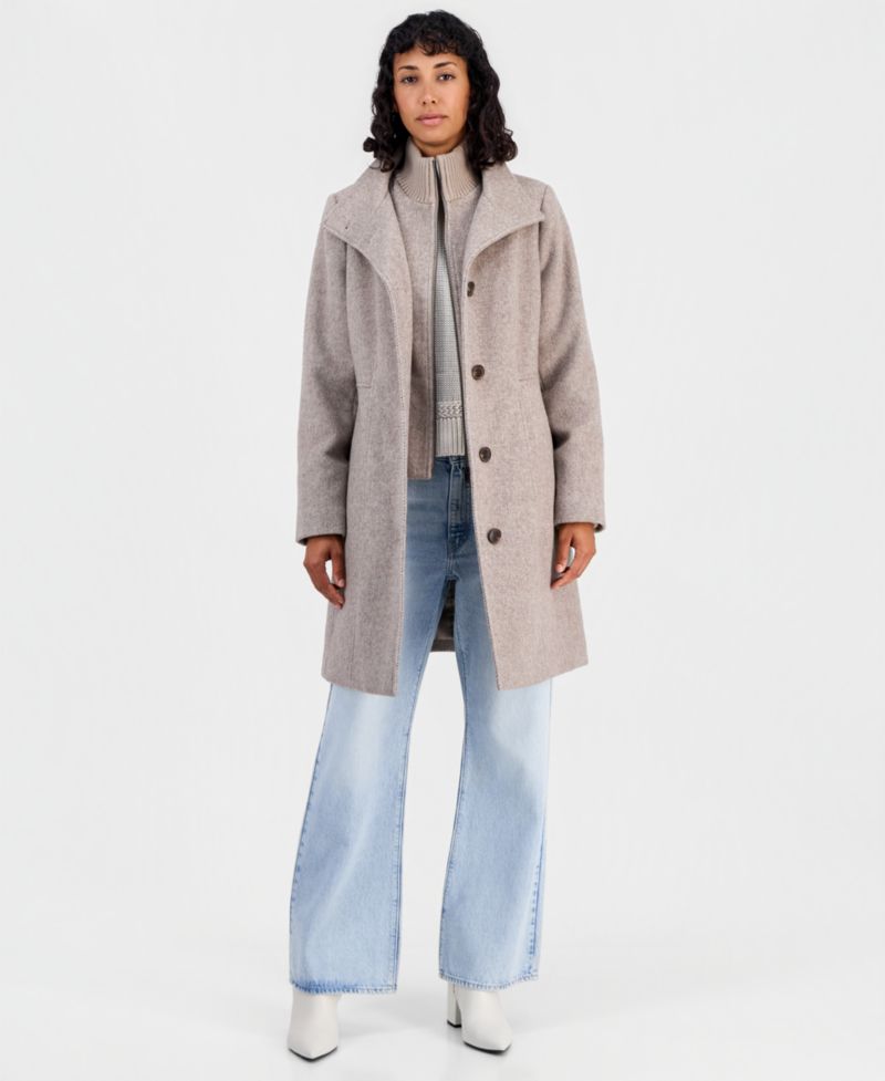 Women's Knit Bibbed Walker Coat