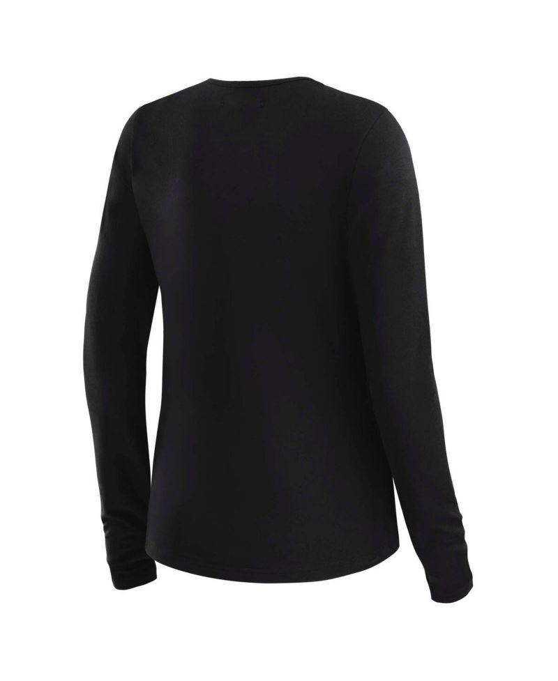 Women's x Gracie Hunt Black Cleveland Browns Mesh Panel Long Sleeve T-Shirt