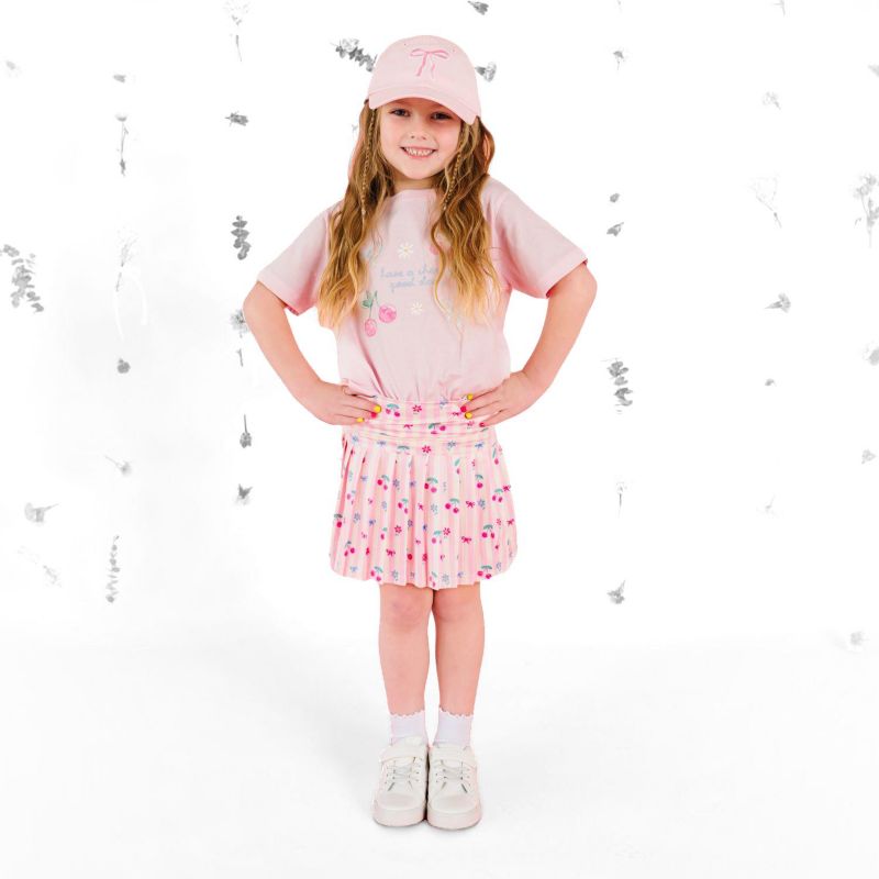 Little Girls Cherry Bow Athletic Skort
