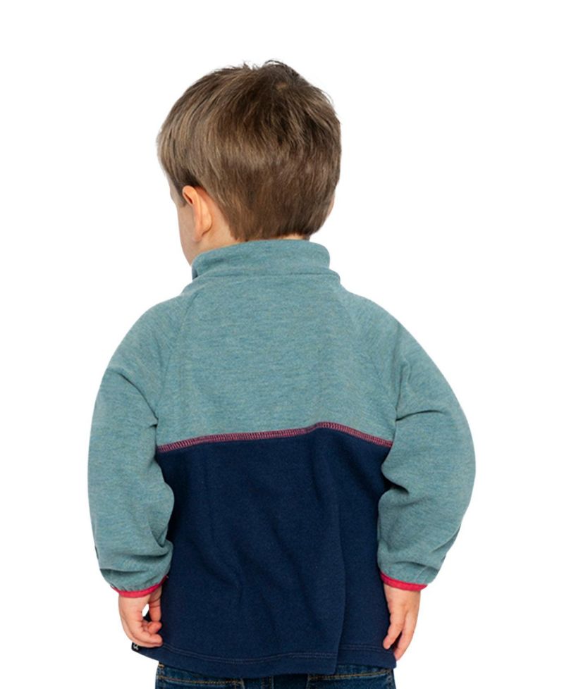 Baby Boys 12M - 24M Zip Mock Neck Top Pale Turquoise