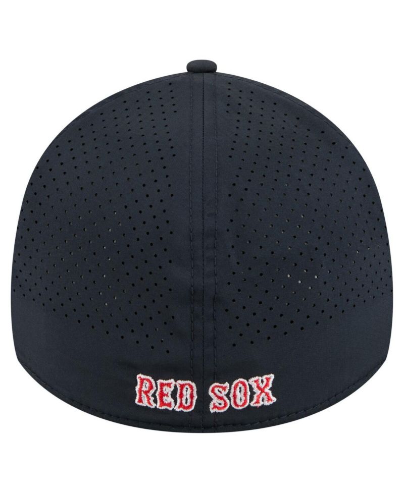 Men's Navy Boston Red Sox 39THIRTY A-Frame Perforated Flex Hat